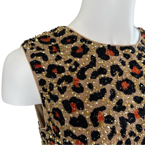 NWT Velvet by Graham & Spencer Yves Leopard Sequined Sleeveless Top Small S - Picture 3 of 9